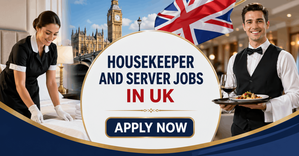 Housekeeper and Server Jobs in UK with Visa Sponsorship