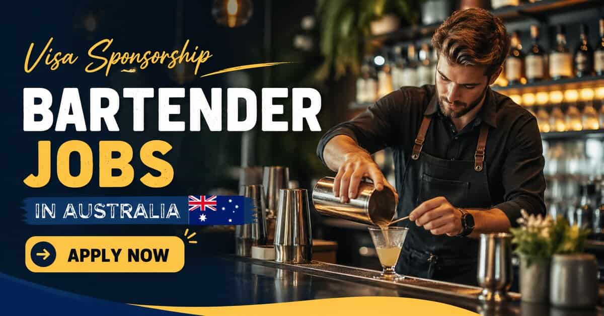 Visa Sponsorship Bartender Jobs in Australia