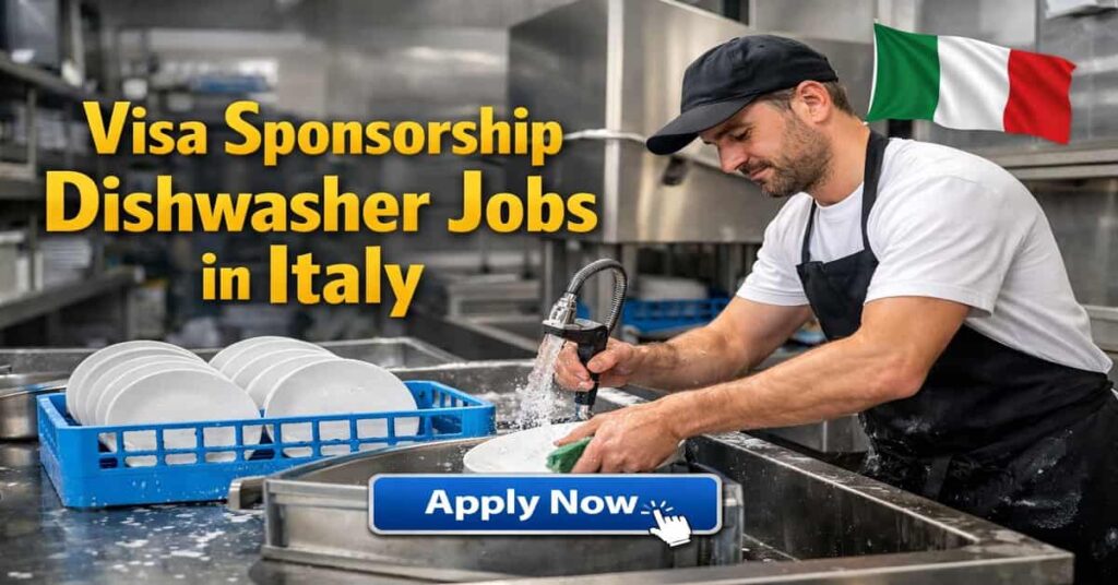 Visa Sponsorship Dishwasher Jobs in Italy