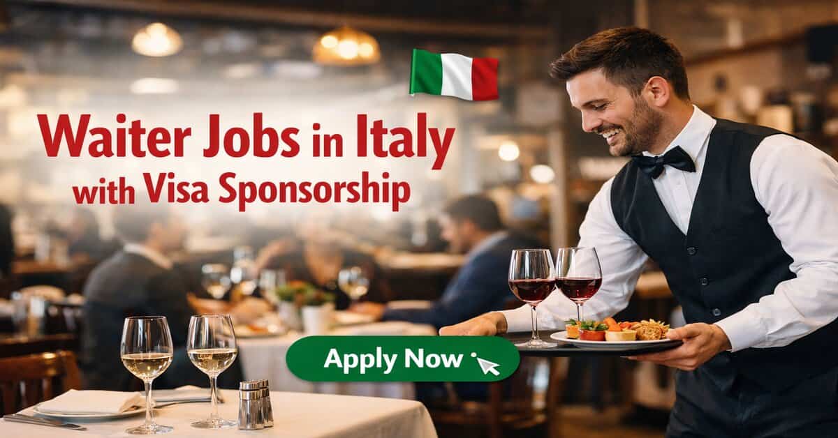Waiter Jobs in Italy with Visa Sponsorship