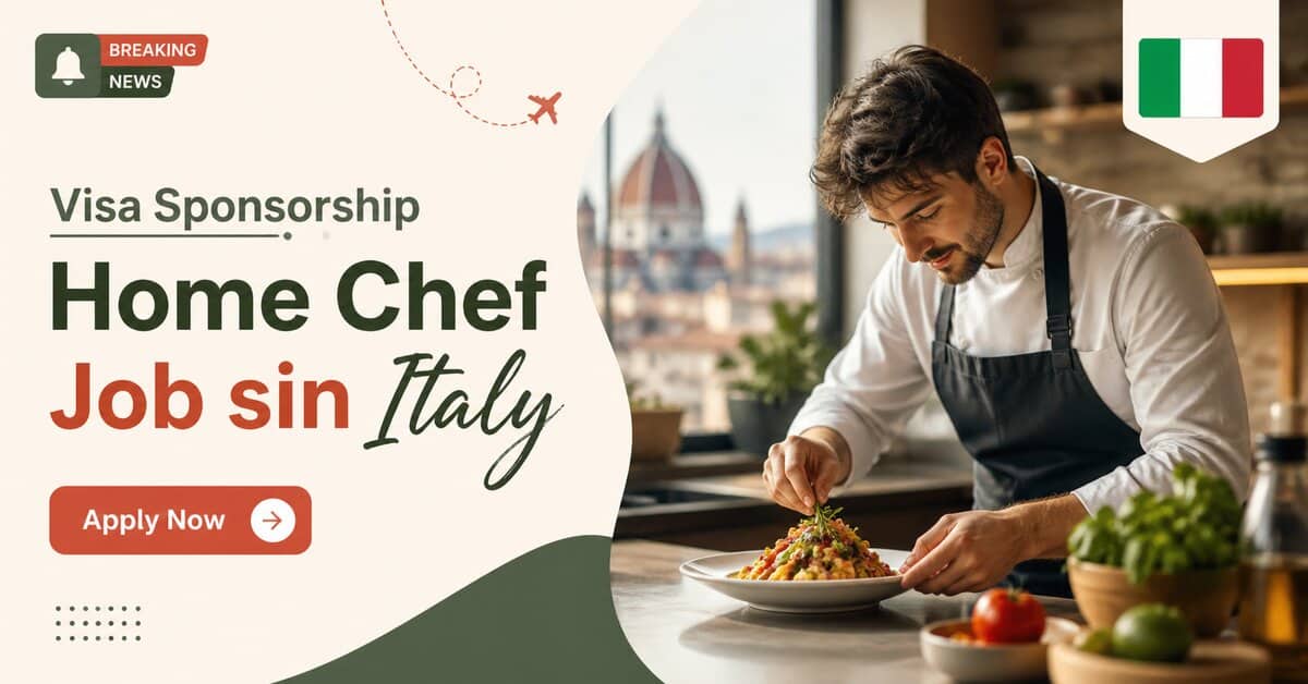 Visa Sponsorship Home Chef Jobs in Italy